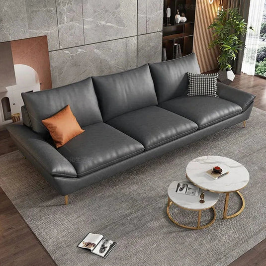 Faux Leather Designer Plaza Sofa Set-GraffitiWallArt