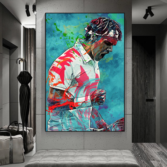 Federer Tennis Legend Canvas Wall Art - Sports Decor - Famous Icon-GraffitiWallArt