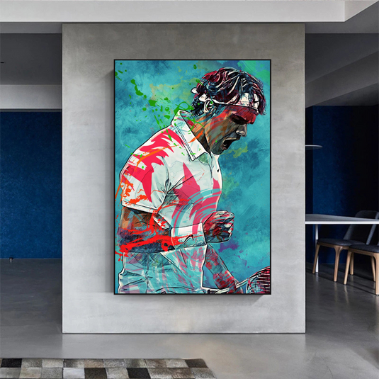 Federer Tennis Legend Canvas Wall Art - Sports Decor - Famous Icon-GraffitiWallArt