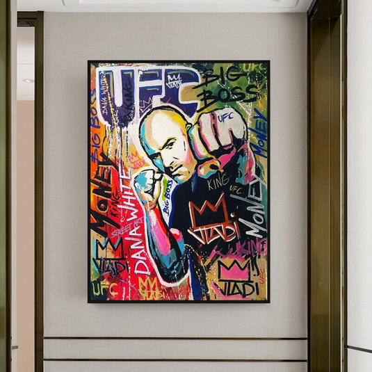 Fighting Boxer Canvas Wall Art-GraffitiWallArt