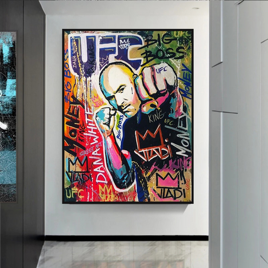 Fighting Boxer Canvas Wall Art-GraffitiWallArt