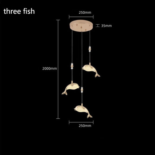 Fish Pendant Chandelier Lighting-GraffitiWallArt