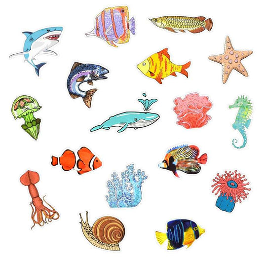 Fish Stickers Pack - Diverse Collection of Fishy Stickers-GraffitiWallArt