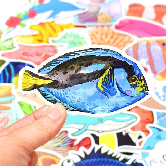 Fish Stickers Pack - Diverse Collection of Fishy Stickers-GraffitiWallArt