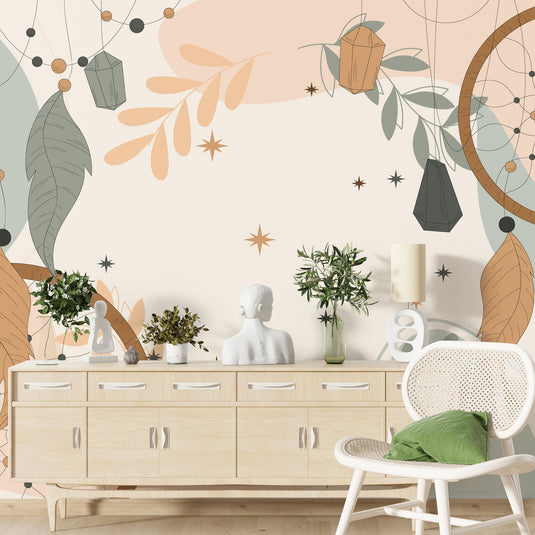 Floral Magic Wallpaper Mural: Transform Your Space-GraffitiWallArt