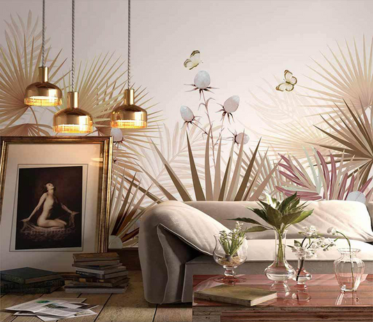 Floral Plants Elegant Theme – Tropical Wallpaper Murals-GraffitiWallArt