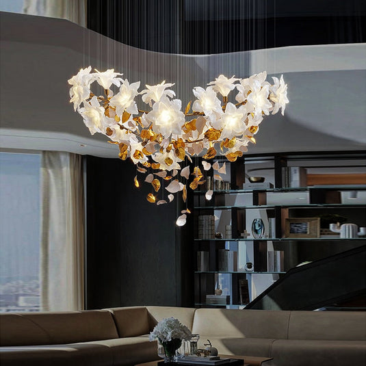 Flower Ceiling LED Chandelier - Elegant Focal Point-GraffitiWallArt