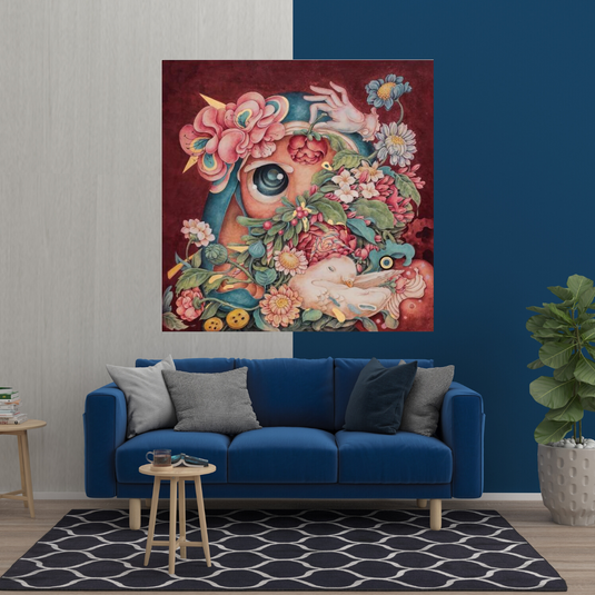 Flowery Canvas Wall Art-GraffitiWallArt