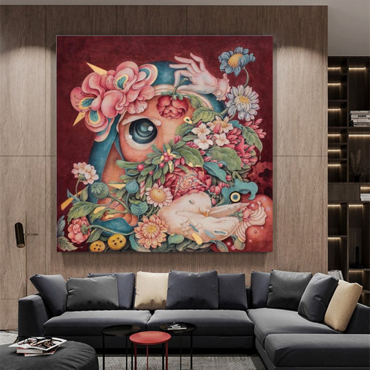 Flowery Canvas Wall Art-GraffitiWallArt