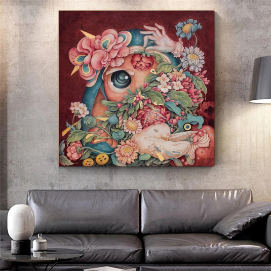 Flowery Canvas Wall Art-GraffitiWallArt