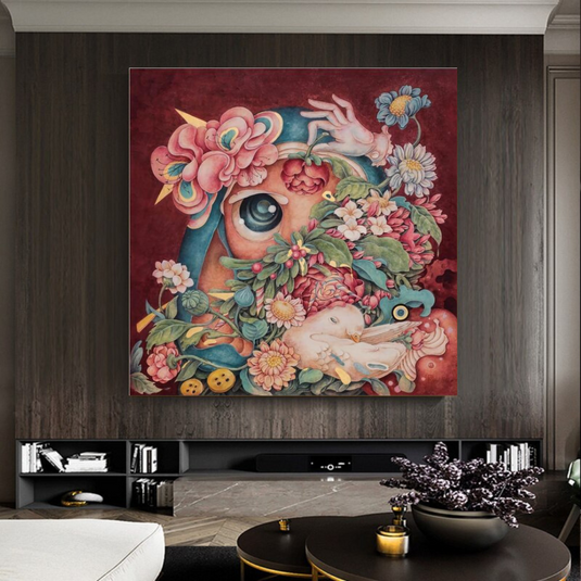 Flowery Canvas Wall Art-GraffitiWallArt