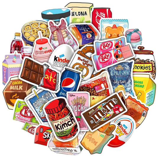 Food Drink Milk Packaging Stickers Bundle - Famous Waterproof Design-GraffitiWallArt