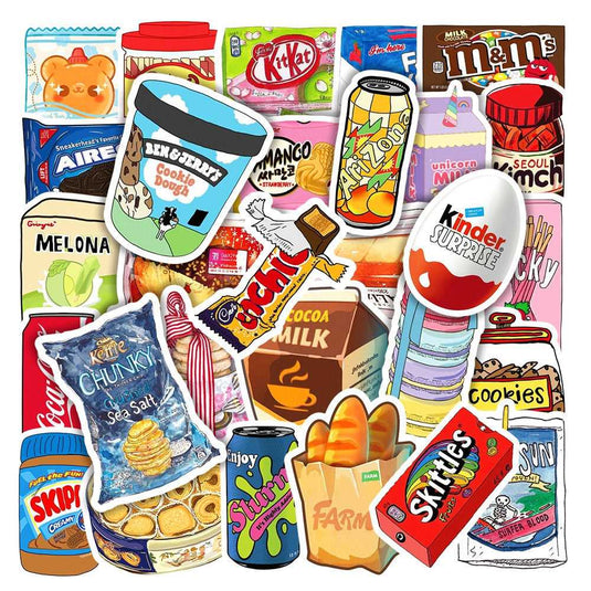 Food Drink Milk Packaging Stickers Bundle - Famous Waterproof Design-GraffitiWallArt