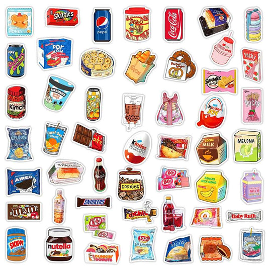 Food Drink Milk Packaging Stickers Bundle - Famous Waterproof Design-GraffitiWallArt