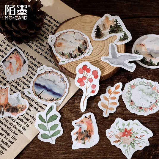 Forest Animals Plants Stickers Pack: Natural Wildlife Decals-GraffitiWallArt