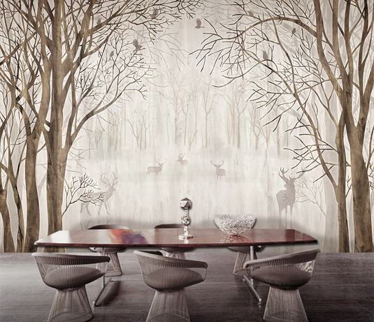 Forest Trees Wallpaper Murals - Transform Your Space-GraffitiWallArt