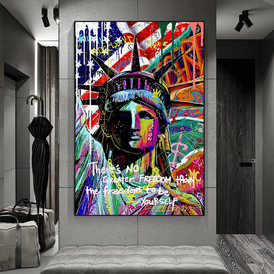 Freedom: Statue of Liberty Canvas Wall Art-GraffitiWallArt