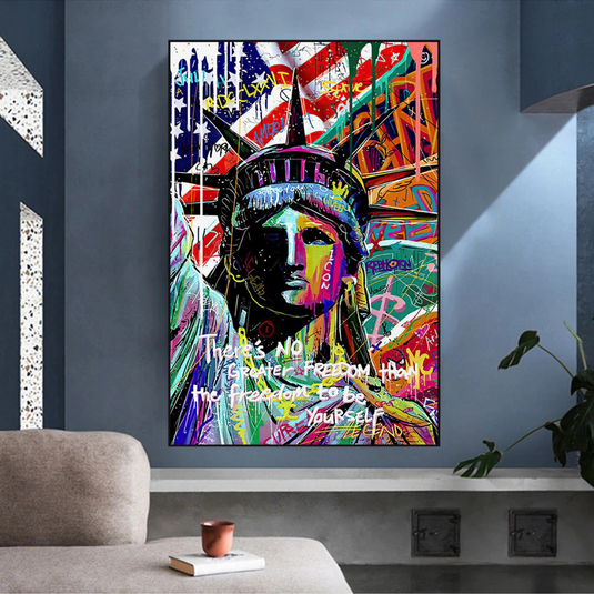 Freedom: Statue of Liberty Canvas Wall Art-GraffitiWallArt