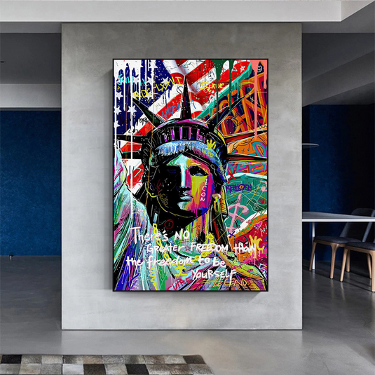 Freedom: Statue of Liberty Canvas Wall Art-GraffitiWallArt