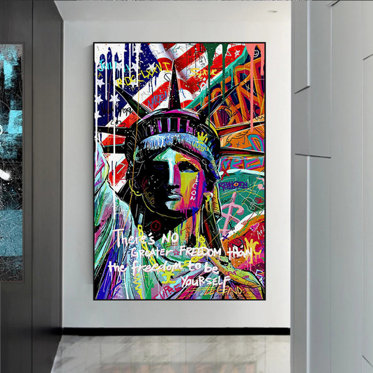 Freedom: Statue of Liberty Canvas Wall Art-GraffitiWallArt