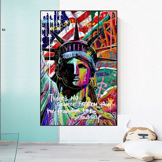 Freedom: Statue of Liberty Canvas Wall Art-GraffitiWallArt