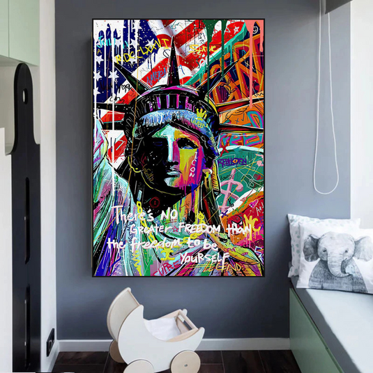 Freedom: Statue of Liberty Canvas Wall Art-GraffitiWallArt