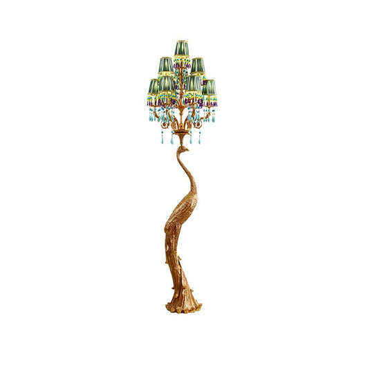 French Rococo Peacock Floor Lamp - Elegant Lighting-GraffitiWallArt