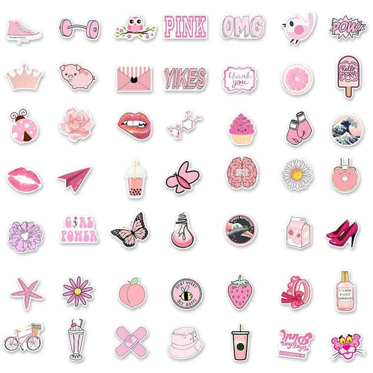 Fresh Pink Stickers Pack - Famous Waterproof Bundle-GraffitiWallArt