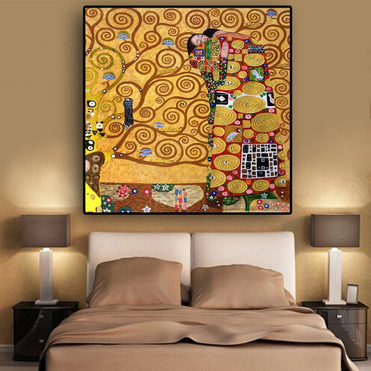 Fulfilment By Gustav Klimt Reproduction Canvas Wall Art-GraffitiWallArt