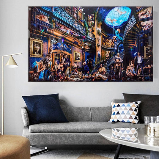 Gentlemans Club Canvas Wall Art-GraffitiWallArt