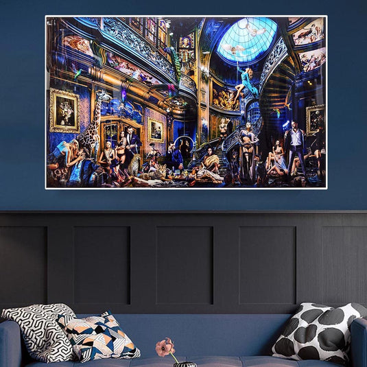 Gentlemans Club Canvas Wall Art-GraffitiWallArt