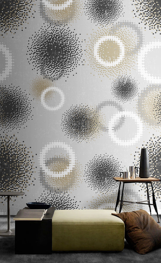 Geometric Circular Theme Wallpaper Mural-GraffitiWallArt