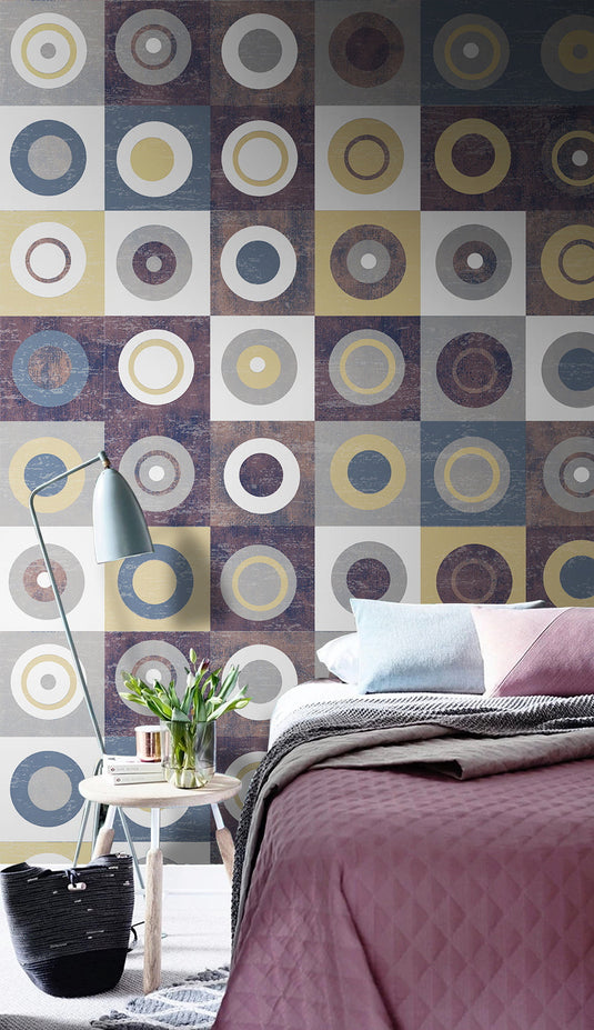 Geometric Dots Wallpaper Mural-GraffitiWallArt