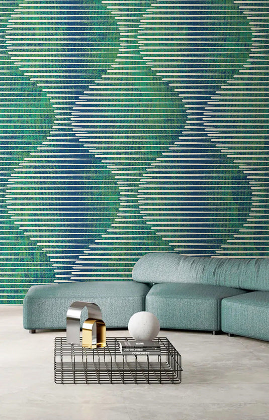 Geometric Feel Dizzy Wallpaper Mural-GraffitiWallArt