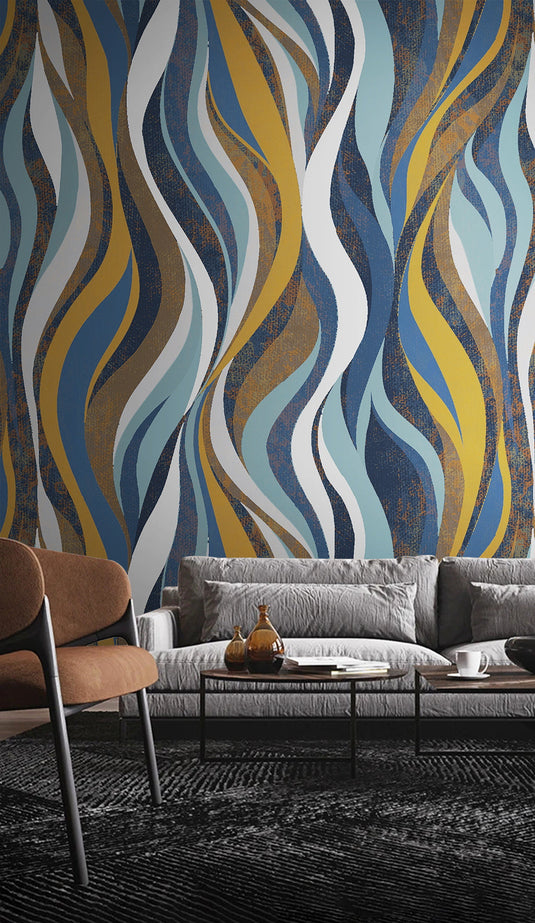 Geometric Flames Wallpaper Mural-GraffitiWallArt