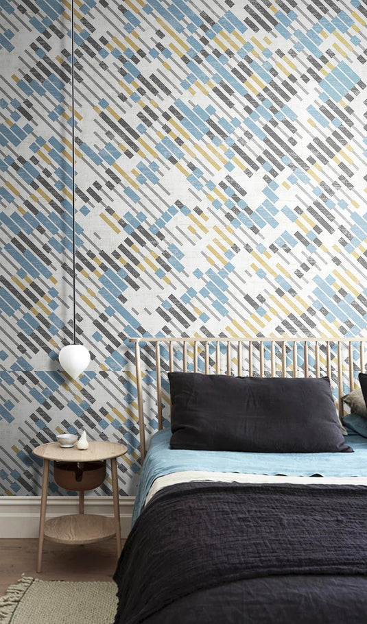 Geometric Geranium Wallpaper Mural-GraffitiWallArt