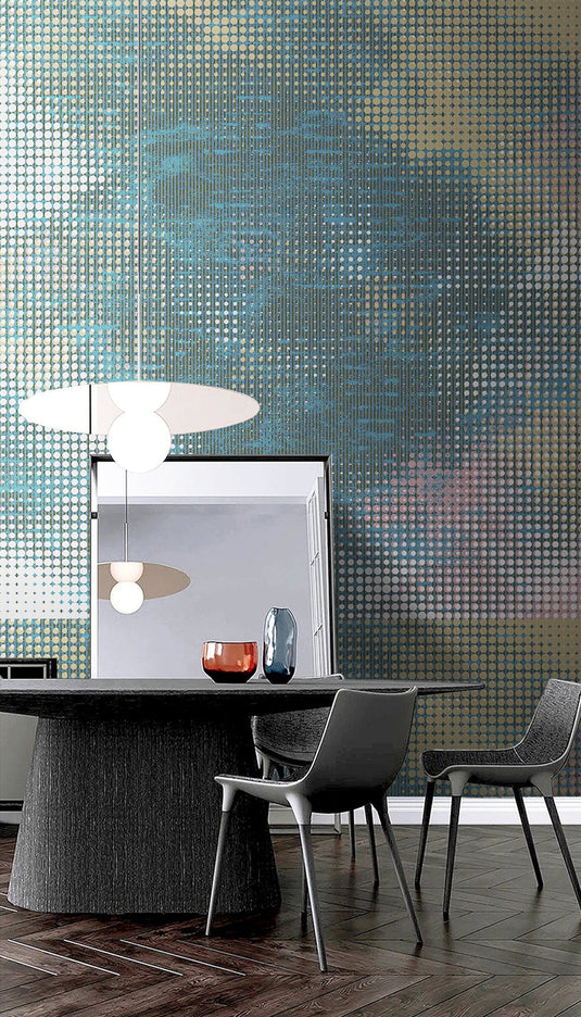 Geometric Heather Haze Wallpaper Mural-GraffitiWallArt