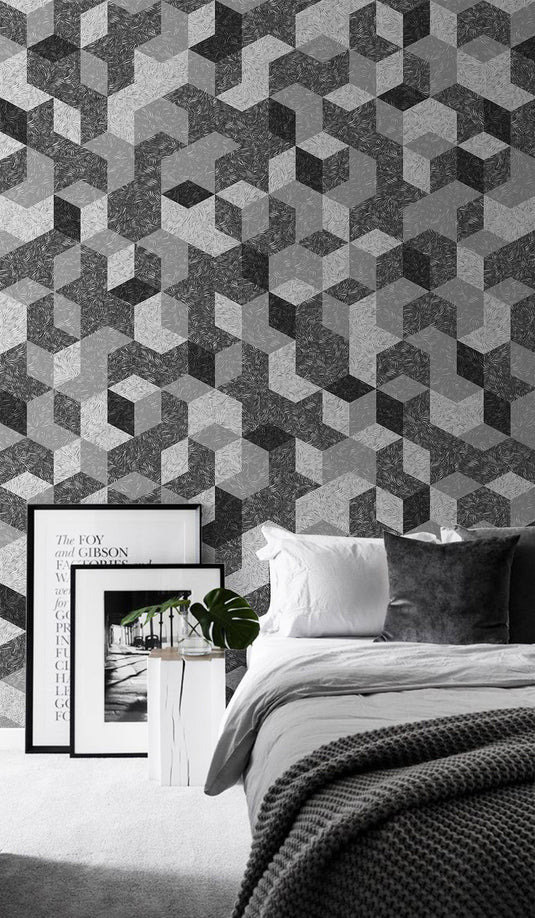 Geometric Impressions Wallpaper Mural-GraffitiWallArt