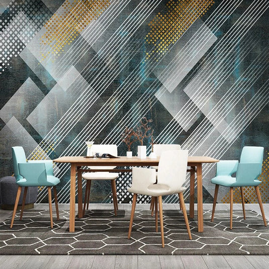 Geometric Lines Wallpaper for Home Wall Decor-GraffitiWallArt