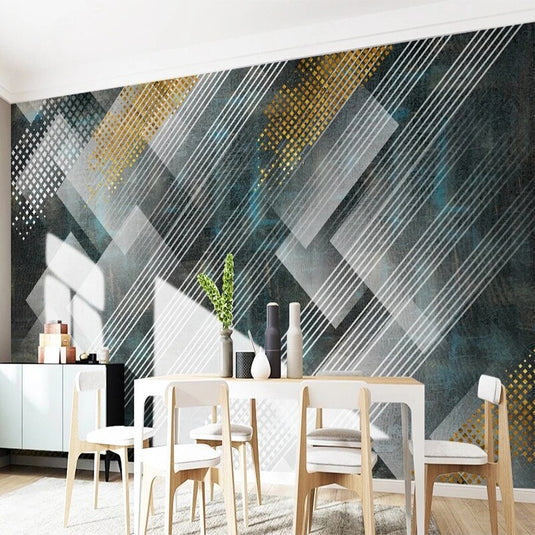 Geometric Lines Wallpaper for Home Wall Decor-GraffitiWallArt