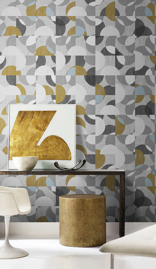 Geometric Love Wallpaper Mural-GraffitiWallArt