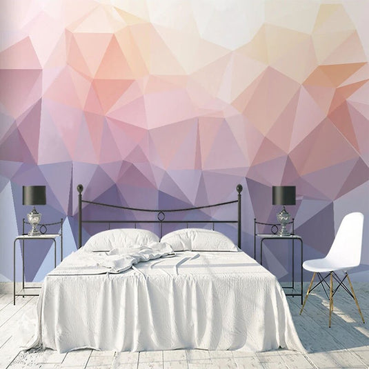 Geometric Pink and Purple Wallpaper for Home Wall Decor-GraffitiWallArt