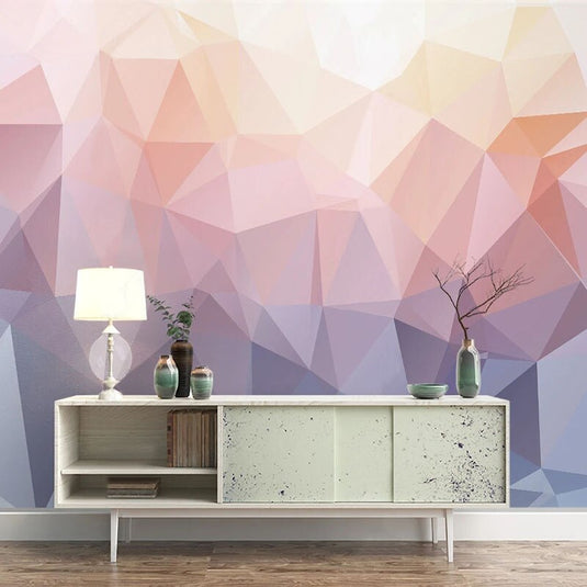 Geometric Pink and Purple Wallpaper for Home Wall Decor-GraffitiWallArt