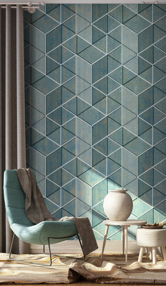 Geometric Radiance Wallpaper Mural-GraffitiWallArt