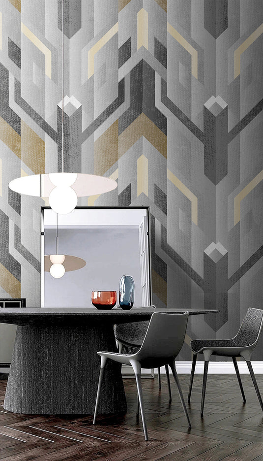 Geometric Ramps Wallpaper Mural-GraffitiWallArt