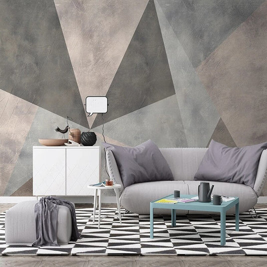 Geometric Shapes Wallpaper Mural: Transform Your Space-GraffitiWallArt