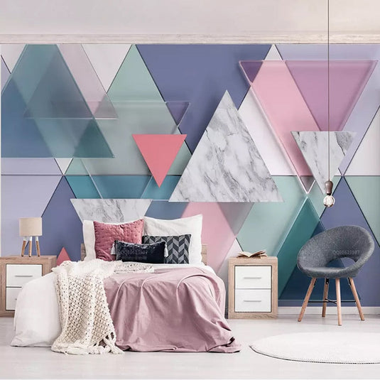 Geometric Triangle Wallpaper for Home Wall Decor-GraffitiWallArt