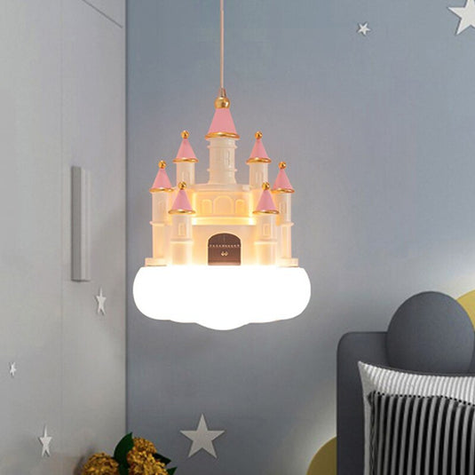 Girls Room Creative Castle Pendant Lamp Chandelier-GraffitiWallArt