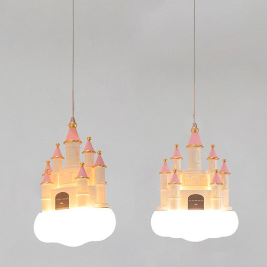 Girls Room Creative Castle Pendant Lamp Chandelier-GraffitiWallArt