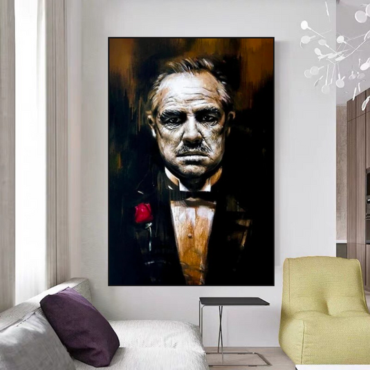 Godfather Canvas Art Poster | Godfather Abstract Canvas Poster-GraffitiWallArt